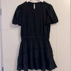 NWT Zara black dress eyelet cotton lace sz M